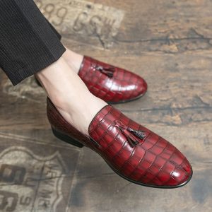 Mocassins en cuir Mocassin vernis Mocassin rouge grain Mocassin crocodile