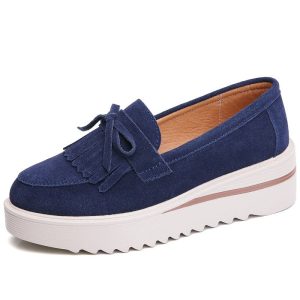 Mocassins Mocassin daim à plateforme compensée