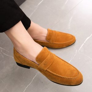Mocassins en Mocassin daim à talon carré pour hommes
