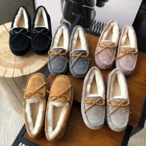 Mocassins en Mocassin daim fourrés