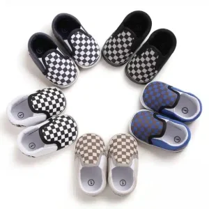 Mocassins en toile à damier carreaux pour bébé garçon