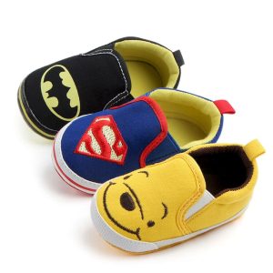 Mocassins en toile icones de dessins animés pour bébé