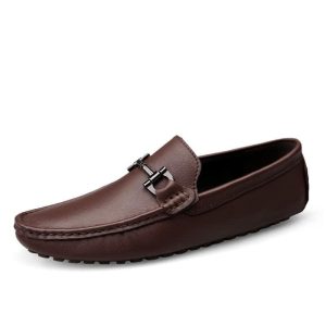 Mocassins italien en cuir véritable pour homme