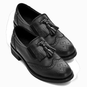 Mocassins Mocassin noirs à glands à enfiler pour femme