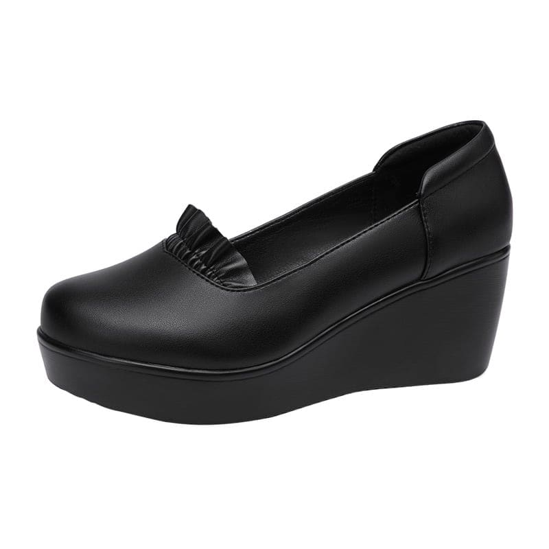 Mocassins Mocassin noirs à semelles compensées pour femme – Image 4