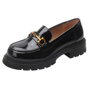 Mocassins Mocassin noirs Mocassin vernis pour femme