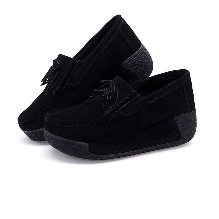 Mocassins compensés à franges en Mocassin daim – Image 9