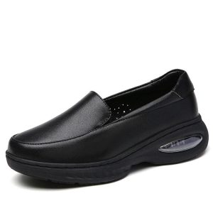Mocassins orthopédiques antichoc en cuir pour femme