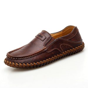 Mocassins orthopédiques avec coutures apparentes pour homme