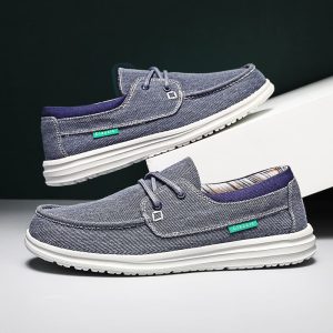 Mocassins orthopédiques en toile à semelles souples pour homme