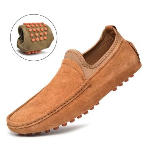 Mocassins souples antidérapantes en Mocassin daim pour homme