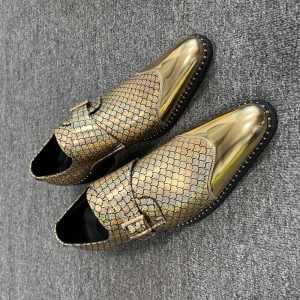 Mocassins pointus Mocassin dorés pour hommes