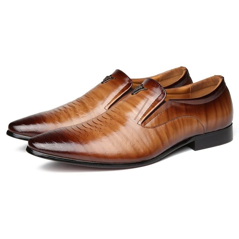 Mocassins pour hommes effet cuir Mocassin vernis peau de Mocassin serpent – Image 3