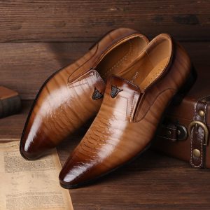 Mocassins pour hommes effet cuir Mocassin vernis peau de Mocassin serpent