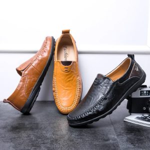 Mocassins raffinés en cuir synthétique pour homme