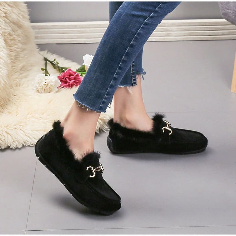 Mocassins souples d’hiver élégants en fausse fourrure – Image 4