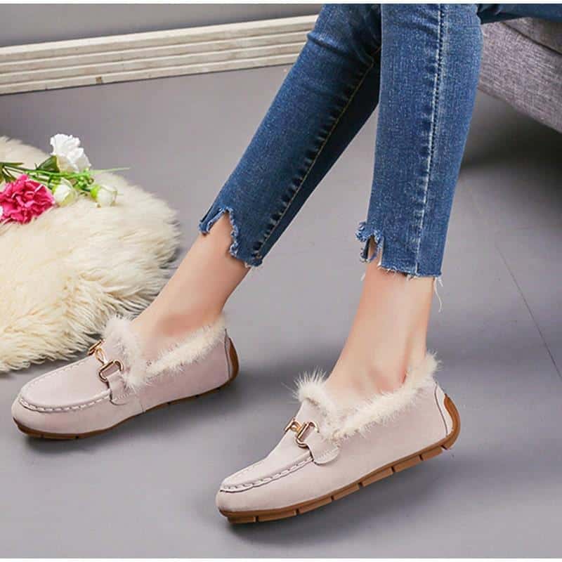 Mocassins souples d’hiver élégants en fausse fourrure – Image 7