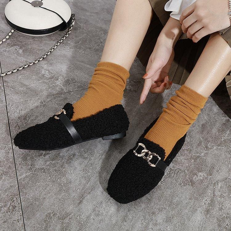 Mocassins souples d’hiver en bouclette et fourrure pour femmes – Image 8