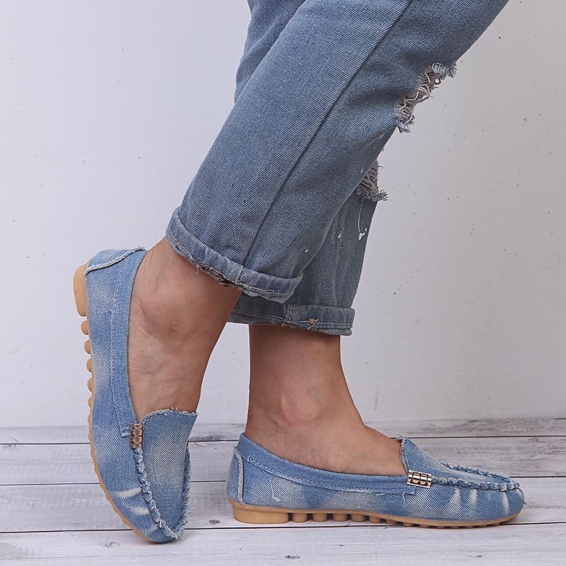 Mocassins souples décontractés en Mocassin jean délavé – Image 4