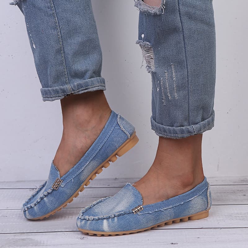 Mocassins souples décontractés en Mocassin jean délavé – Image 7