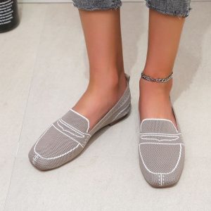Mocassins souples en mesh avec motif surpiqures