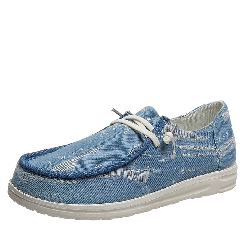 Mocassins souples style bateau en Mocassin jean Mocassin bleu pour femme
