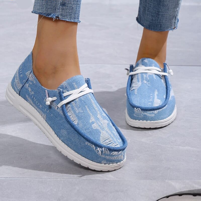 Mocassins souples style bateau en Mocassin jean Mocassin bleu pour femme – Image 5