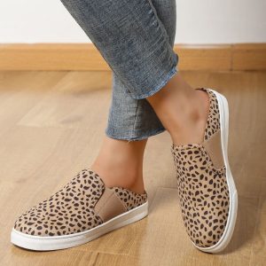 Mocassins streetwear à plateforme motif Mocassin leopard