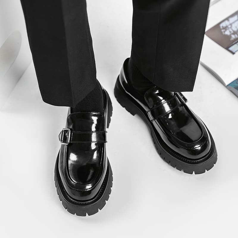 Mocassins Mocassin vernis à plateforme pour hommes – Image 4