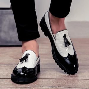Mocassins à glands Mocassin vernis Mocassin noir et Mocassin blanc pour homme
