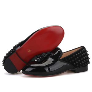 Mocassins Mocassin vernis Mocassin noirs pour hommes à piques