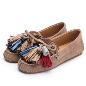 Mocassins vintage à glands colorés