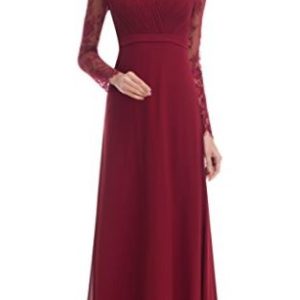 Robe de Cérémonie Violette à Manches Longues