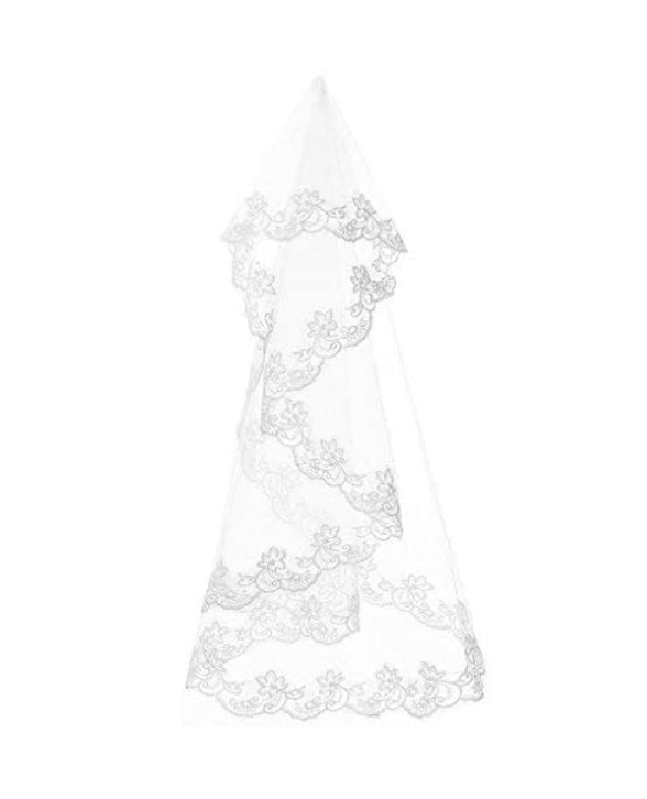 Voile de Mariée Blanc en Tulle – Image 3